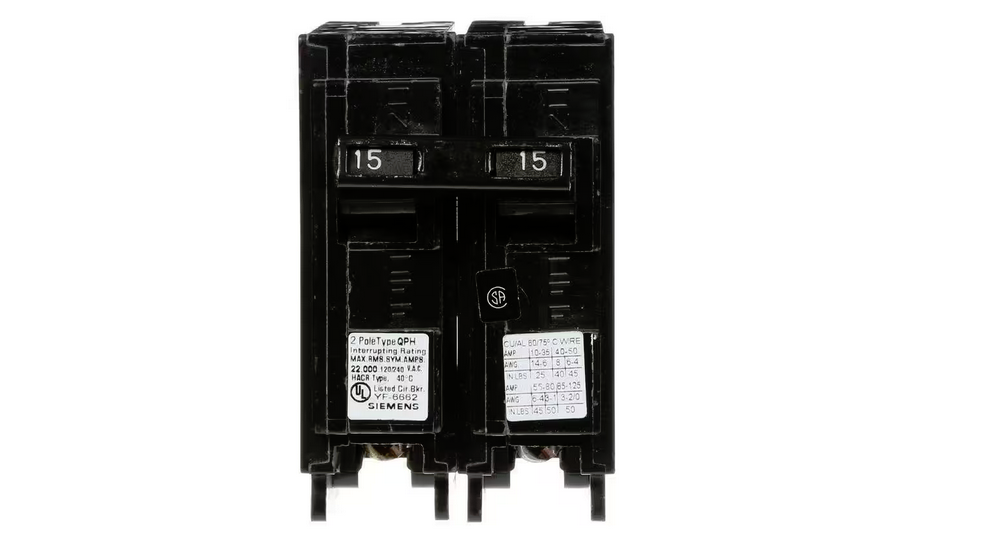 15 Amp Double-Pole Type QP Circuit Breaker - 9992593