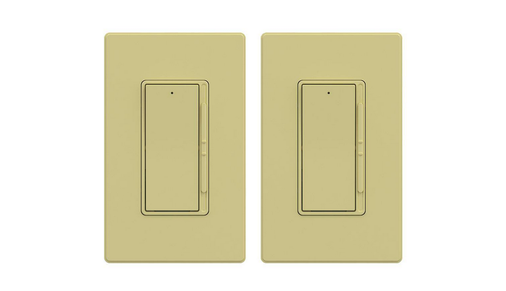 Slide 300-Watt Single Pole 3-Way Dimmer, Rocker Paddle, Wall Plate Included, Ivory (2-Pack) - 91006206327
