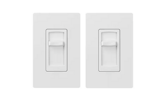 Skylark Contour LED+ Dimmer Switch w/Wallplate for LED Bulbs, 150W/Single-Pole or 3-Way, White (CTCL-2PK-WHW) (2-Pack)