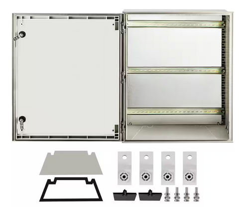 2.5 cu. ft. Electrical Enclosure Box 24 in. x 20 in. x 9 in. NENA 4X IP66 Junction Box Fiberglass with Mounting Plate - 91008035402