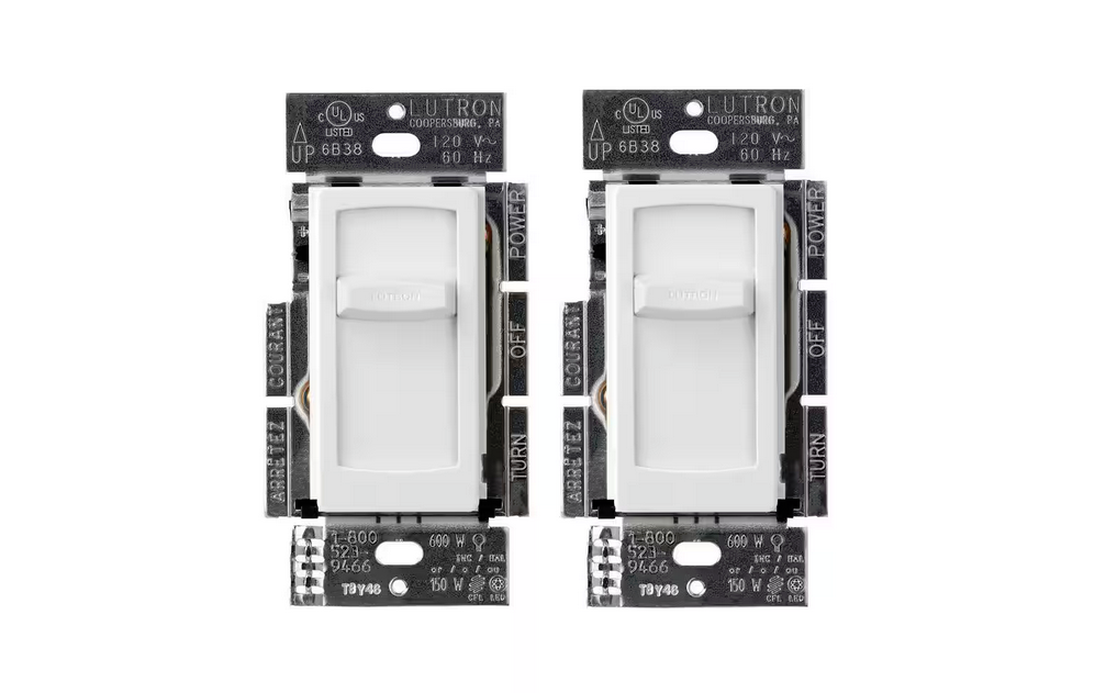 Skylark Contour LED+ Dimmer Switch for LED Bulbs, 150-Watt/Single-Pole or 3-Way, White (CTCL-2PK-WH) (2-Pack) - 91002629973