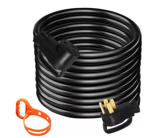 36 ft. 50 Amp Generator Power Cord 6/3 and 8/1 AWG Copper Wire Extension Cord with Handles for RV Trailer Camper - 91008575131