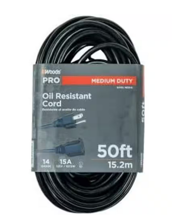 50 ft. 14/3 SJTOW Agricultural Outdoor Medium-Duty Extension Cord in Black - 91002770599