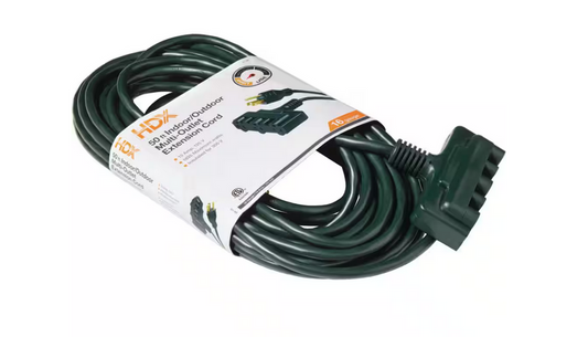 50 ft. 16/3 Tri-Tap Indoor/Outdoor Landscape Extension Cord, Green - 9511966