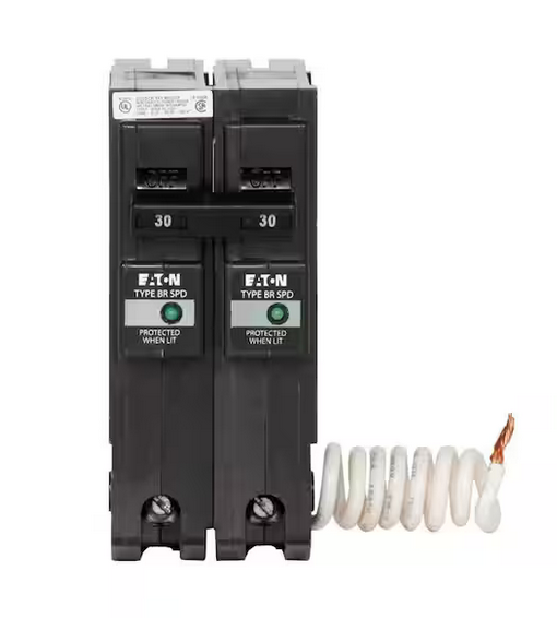 BR 30 Amp 2-Pole Circuit Breaker with Surge Protection - 91003455126