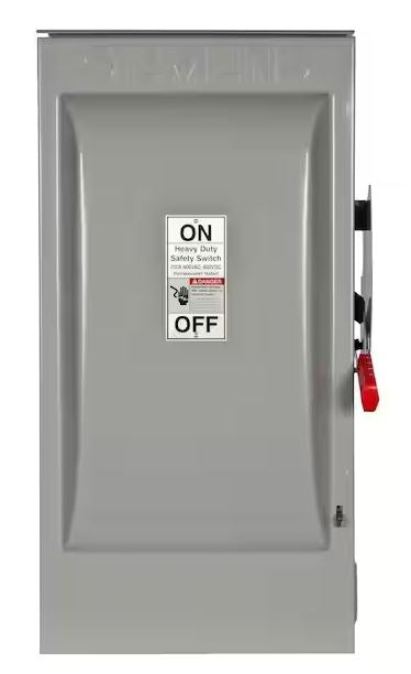 Heavy Duty 200 Amp 600-Volt 3-Pole Outdoor Fusible Safety Switch - 91001254732