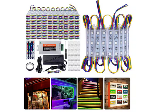 200PCS LED Storefront Lights 100 ft. 0.96-Watt Integrated LED RGB Color Changing Shop Lights Remote Control( 1 Pack ) - 91011576256