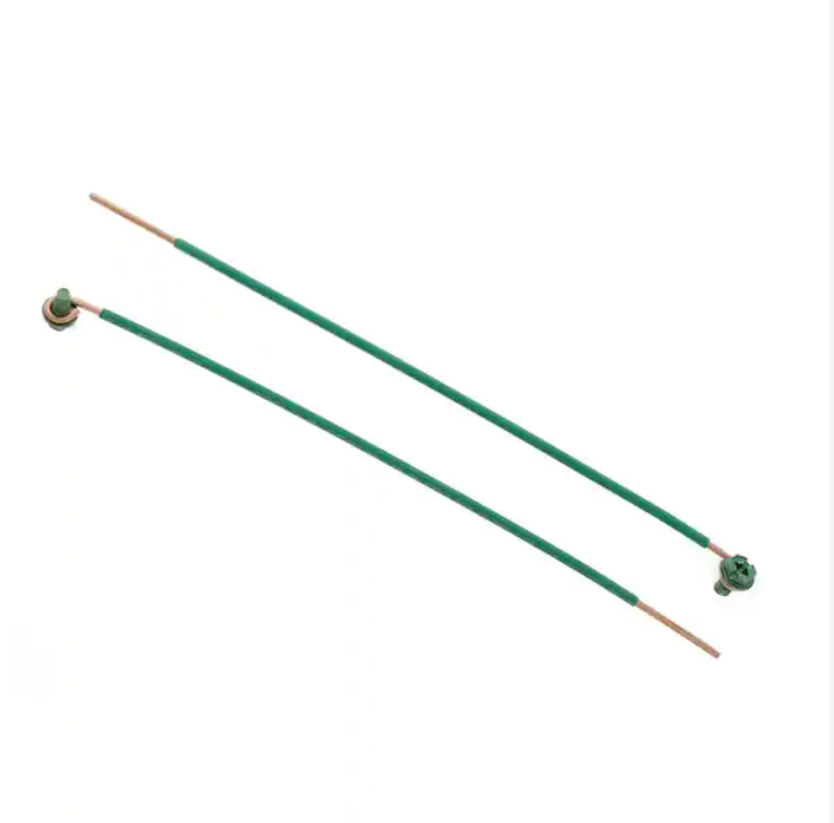 8 in. 12 AWG 1-Wire Solid Stripped Pigtail Loop and Screw, Green (100-Box) - 91003887476