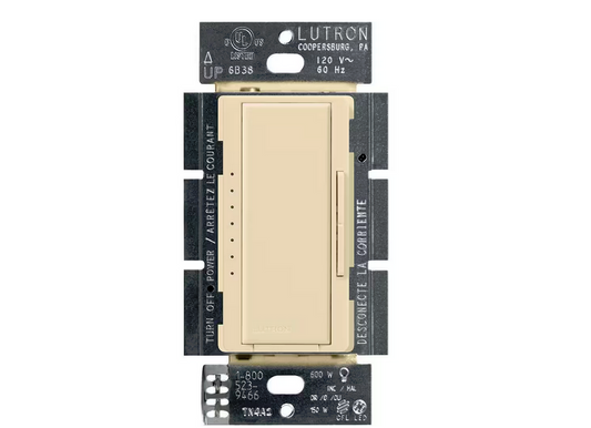Maestro LED+ Dimmer Switch for Dimmable LED Bulbs, 150W/Single-Pole or Multi-Location, Ivory (MACL-153M-IV)