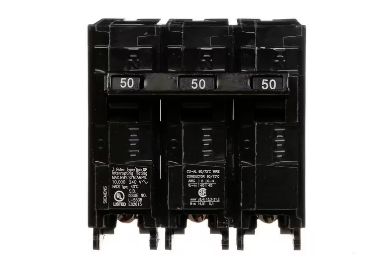 50 Amp 3-Pole Type QP Circuit Breaker - 9269812