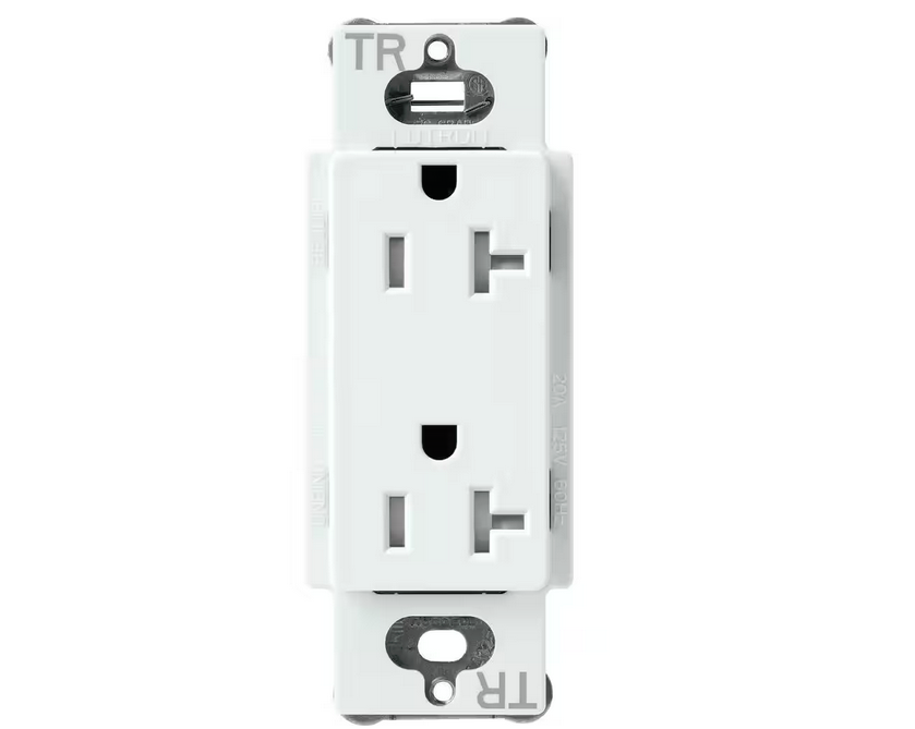 Claro 20-Amp Tamper-Resistant Duplex Receptacle, Glacier White (SCRS-20-TR-GL) - 91009516168