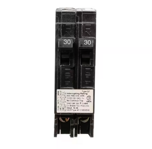 Two 30 Amp Single-Pole Circuit Breaker Non-Current Limiting - 91002702408