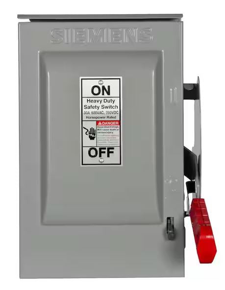 Heavy Duty 30 Amp 600-Volt 3-Pole Outdoor Non-Fusible Safety Switch