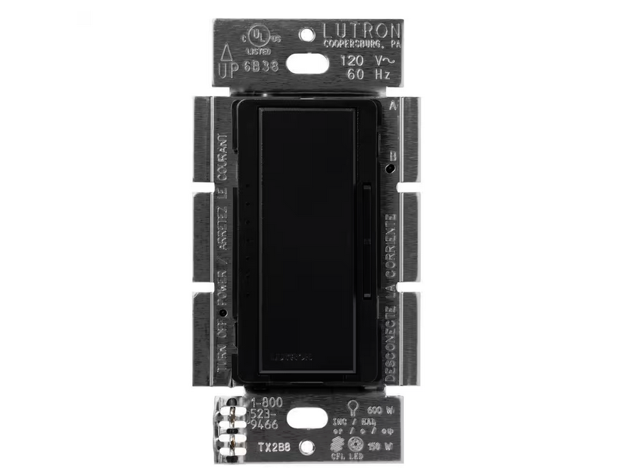 Maestro LED+ Dimmer Switch for Dimmable LED Bulbs, 150W/Single-Pole or Multi-Location, Midnight (MACL-153M-MN)