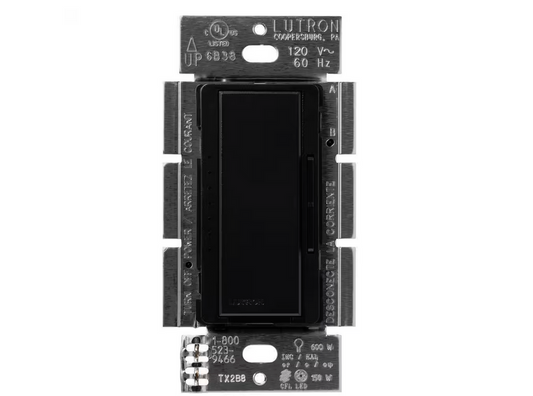 Maestro LED+ Dimmer Switch for Dimmable LED Bulbs, 150W/Single-Pole or Multi-Location, Midnight (MACL-153M-MN)