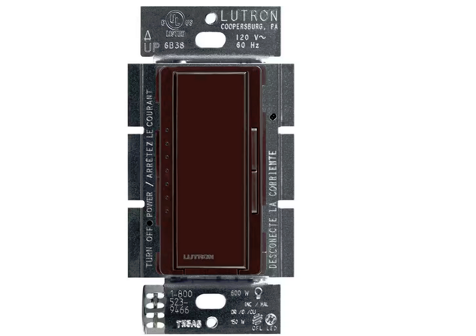 Maestro LED+ Dimmer Switch for Dimmable LED Bulbs, 150W/Single-Pole or Multi-Location, Brown (MACL-153M-BR) - 91000525785