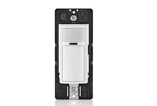 Decora 15 Amp In-Wall Multi-Location Motion Sensor Vacancy, Manual-On, Single Pole, 3-Way, White/Ivory/Lt Almond - 91007485216