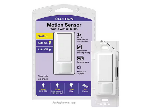 Maestro Motion Sensor Switch, 2 Amp/Single-Pole, White (MS-OPS2H-WH) - 9487080