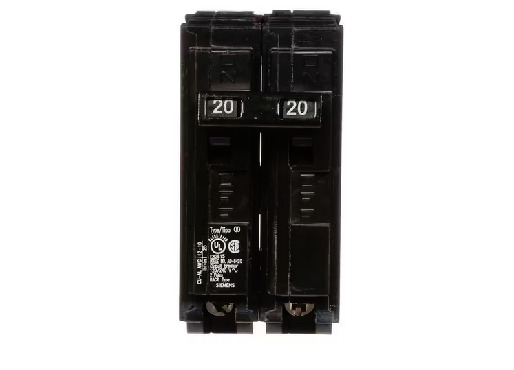 20 Amp Double-Pole Type QD Replacement Circuit Breaker