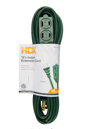 12 ft. 16/2 Green Cube Tap Extension Cord - 91003150807