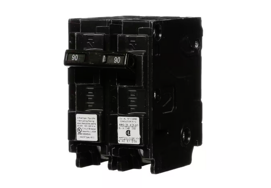 90 Amp Double-Pole Type QPH 22kA Circuit Breaker