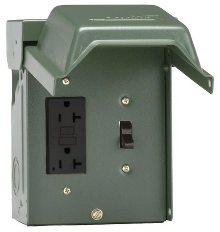 20 Amp Backyard Outlet with Switch and GFI Receptacle - 9423889