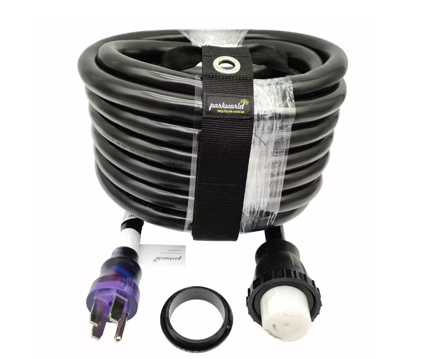 36 ft. STW 6/3+8/1 RV/Marine 50 Amp 125/250-Volt NEMA 14-50P Straight Plug to 50 Amp SS2-50R Generator Extension Cord - 91008369091