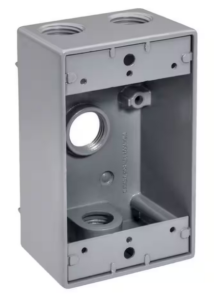 1 in. Weatherproof 3-Hole Single Gang Electrical Box - 91009346327