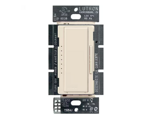 Maestro LED+ Dimmer Switch for Dimmable LED Bulbs, 150W/Single-Pole or Multi-Location, Light Almond (MACL-153MH-LA) - 9746362
