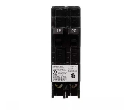 15/20 Amp Tandem Single-Pole Type QT Circuit Breaker - 9328082