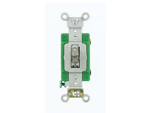 30 Amp Industrial Grade Heavy Duty Double-Pole Pilot Light Toggle Switch, Clear