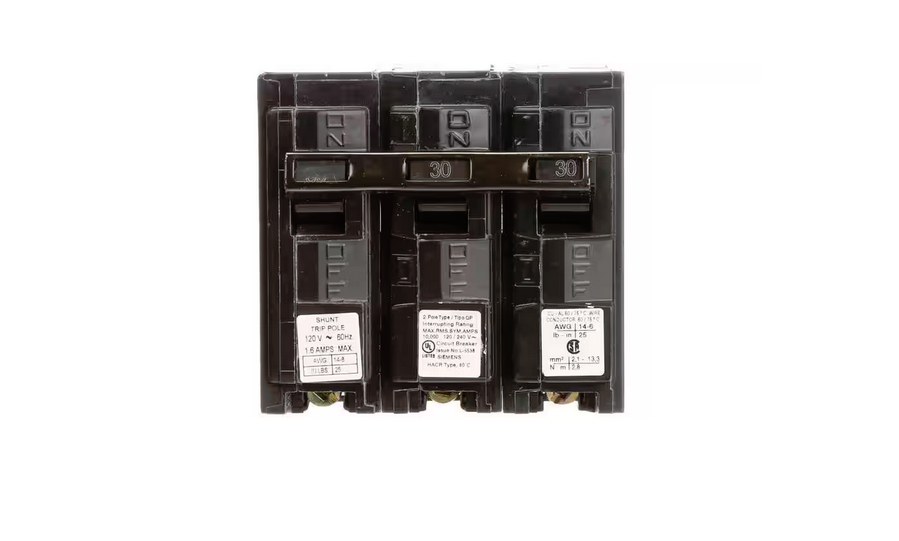 30 Amp 2-Pole QP 10 kA Circuit Breaker with Shunt Trip