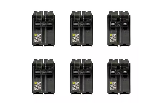 Homeline 15 Amp 2-Pole Circuit Breaker (6-pack) - 91005370700