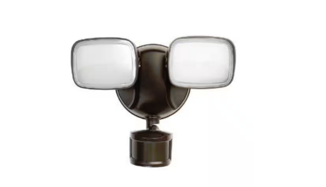 Motion-Sensing Hardwired LED Bronze Security Floodlight - 91005963379