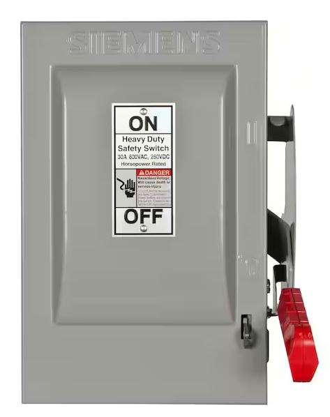 Heavy Duty 30 Amp 600-Volt 3-Pole Indoor Non-Fusible Safety Switch