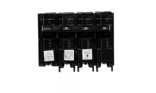 20 Amp Three-Pole Type QP Circuit Breaker with 120-Volt Shunt Trip