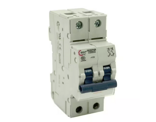 2-Pole 0.5 Amp Din Rail Circuit Breaker