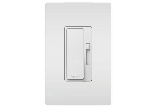 radiant 150-Watt Single-Pole/3-Way LED Advanced Decorator Rocker Dimmer with Wall Plate, White - 91010854175