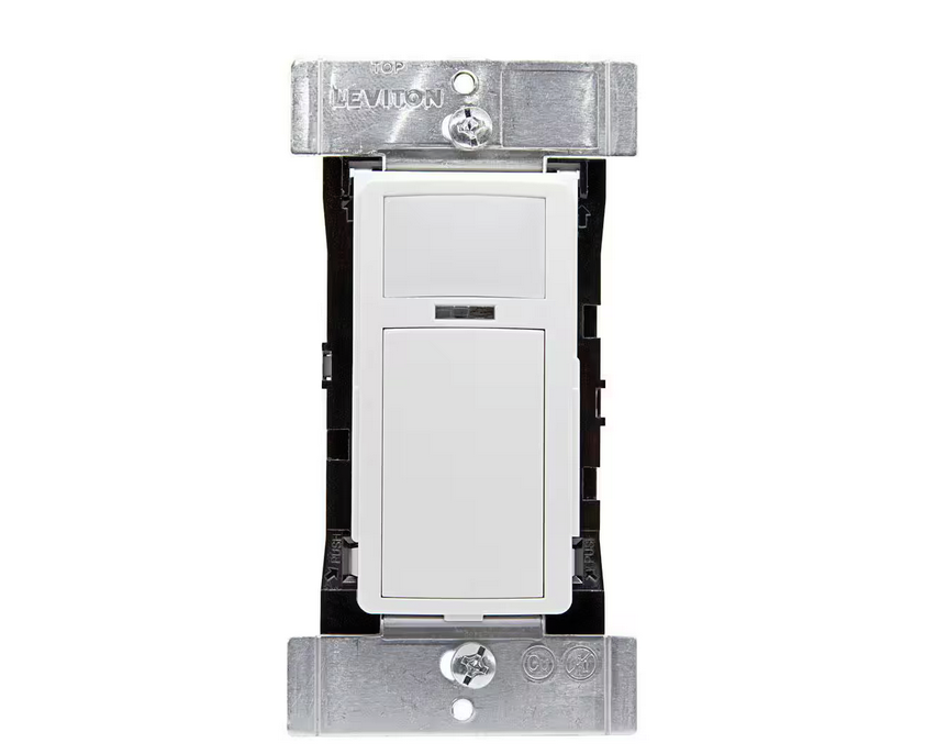 120/277-Volt Single Pole Occupancy Sensor Wall Switch PIR Passive Infrared, White, Antimicrobial, No Neutral Required - 91010007280