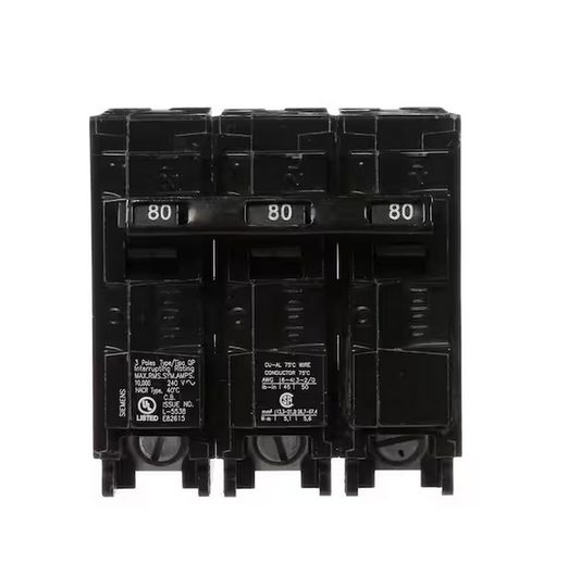 80 Amp 3-Pole Type QP Plug-In Circuit Breaker - 9544708