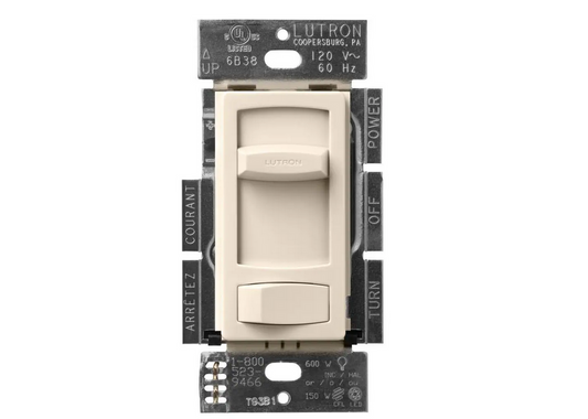 Skylark Contour LED+ Dimmer Switch for LED Bulbs, 150-Watt/Single-Pole or 3-Way, Light Almond (CTCL-153PDH-LA) - 9270999