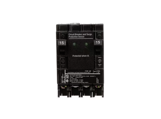 15 Amp Single-Pole Type QP Surge Protection Circuit Breaker