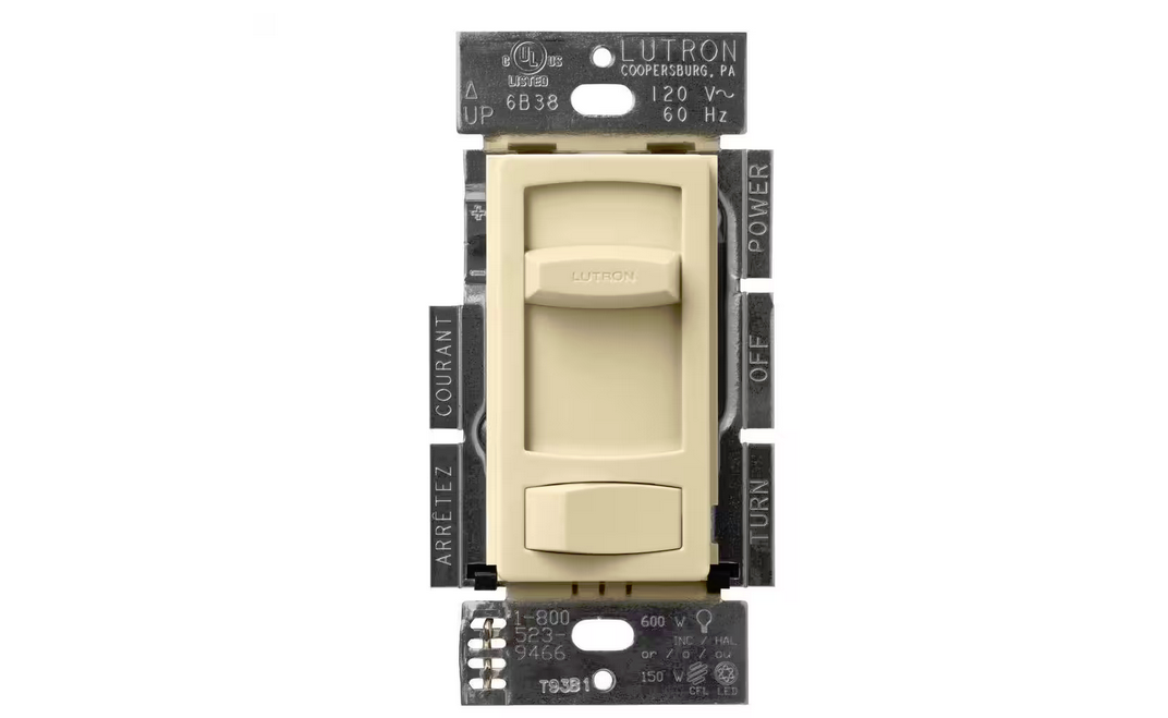Skylark Contour LED+ Dimmer Switch for LED and Incandescent Bulbs, 150-Watt/Single-Pole or 3-Way, Ivory (CTCL-153PDH-IV) - 9268640