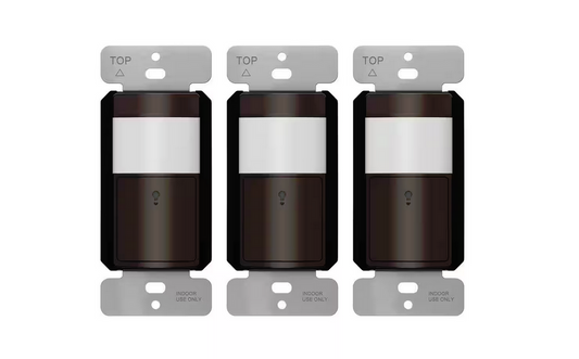 1.25 Amp Single Pole Motion Sensor Switch, No Neutral Required, Brown (3-Pack) - 91009964543