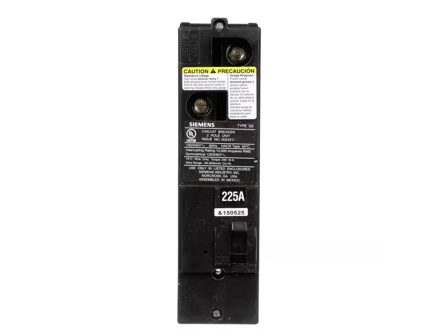 225 Amp Double-Pole 10kA Type QS Multi-Family Main Breaker