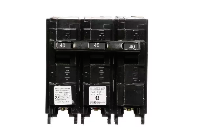 40 Amp Three-Pole Type QPH 22kA Circuit Breaker