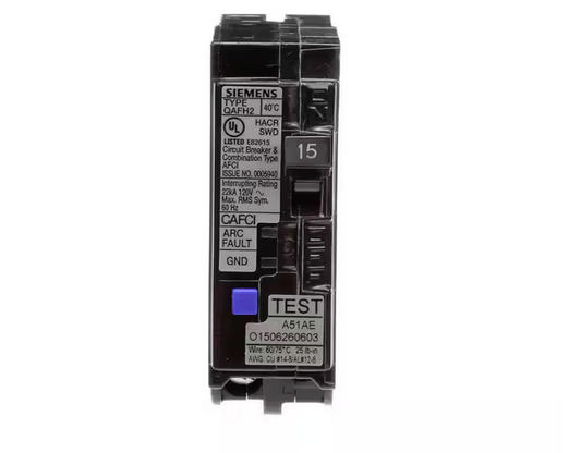 15 Amp Single-Pole Circuit Breaker QAFH2 Combo AFCI - 91002641825