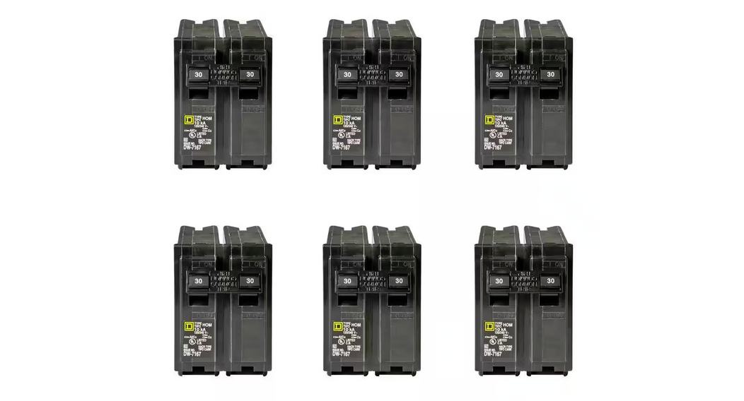 Homeline 30 Amp 2-Pole Circuit Breaker (6-pack) - 91005370701