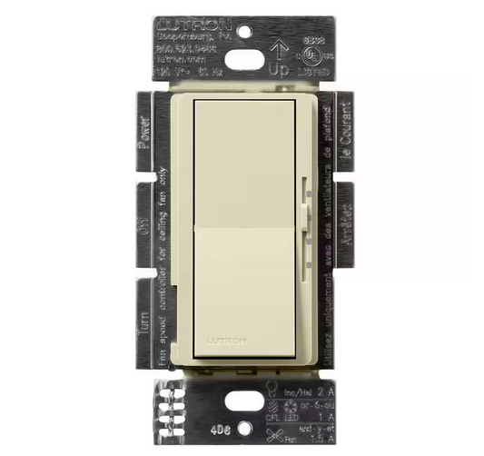 Diva 3-Speed Fan Control and Light Switch, Single-Pole/3-Way, 1.5A Fan/1A LED, Sand (DVSCFSQ-LF-SD) - 91009501801