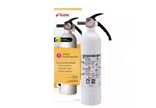 Kitchen Fire Extinguisher with Easy Mount Bracket, 10 B:C, Dry Chemical, One-Time Use - 91002763584